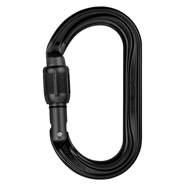 Petzl Ok Carabiner Screw-Lock Black - Front Locked