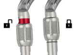 Petzl Ok Carabiner Triact-Lock Grey - Locked & Unlocked Diagram