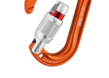Petzl Rocha Screw-Lock Carabiner Light Gray - Front Open Bottom Close Up