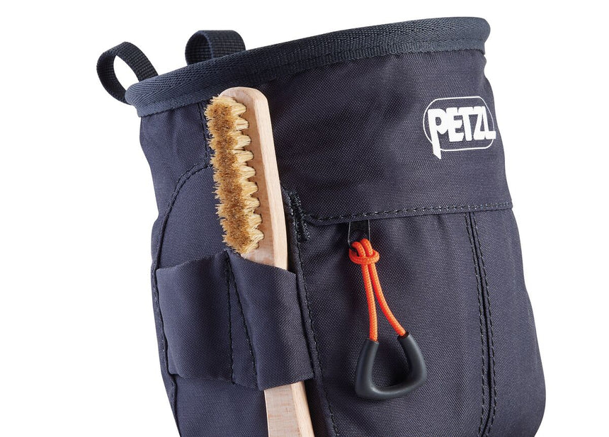 Petzl Sakapoche Chalk Bag Black Dazzle - Secure brush slot with zip pocket for small essentials