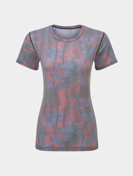 Ronhill Women's Tech Golden Hour S/S Tee Outdoor Action Multi Daydream- Front