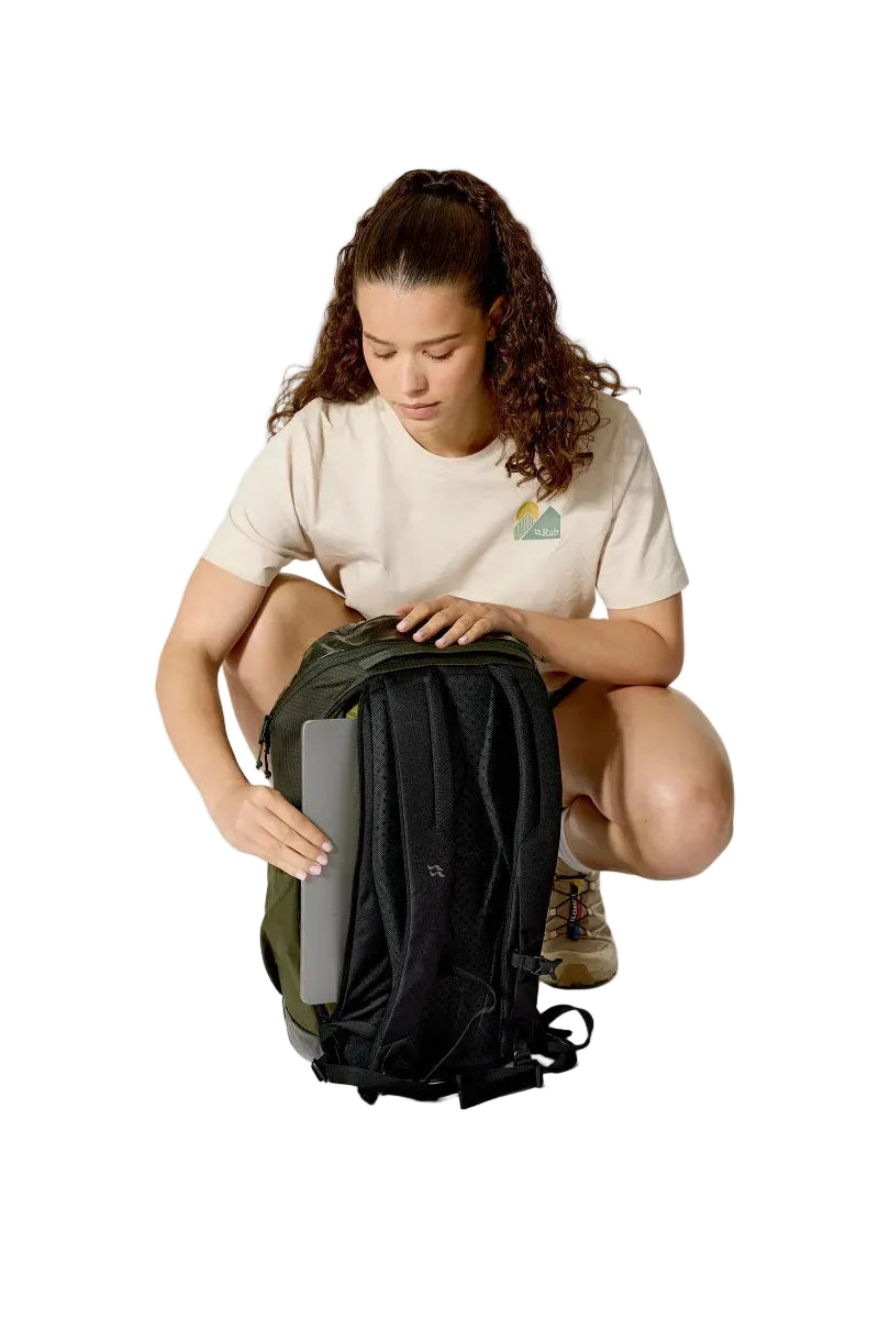 Rab Adrift 24L Day Pack in Army - Laptop Compartment Detail