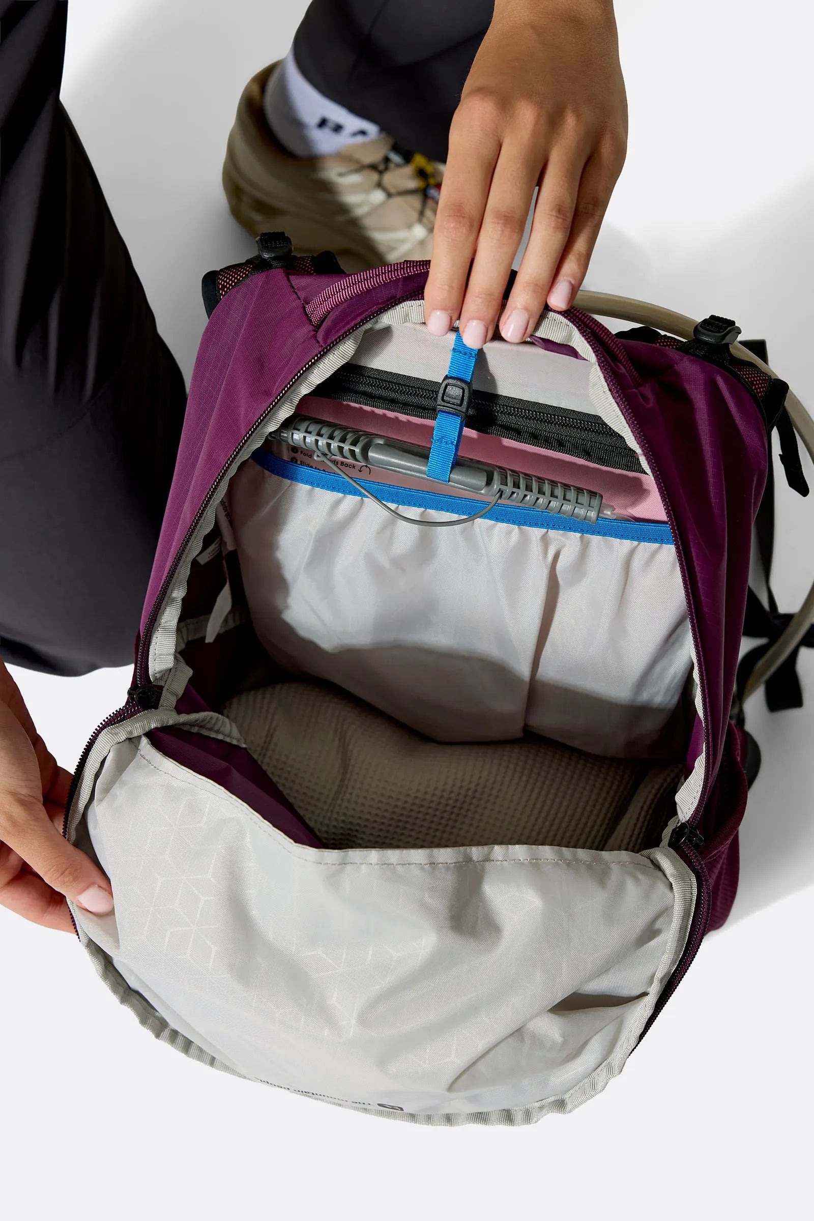 Rab Airox 18L Day Pack in Mulberry - Main Compartment Detail