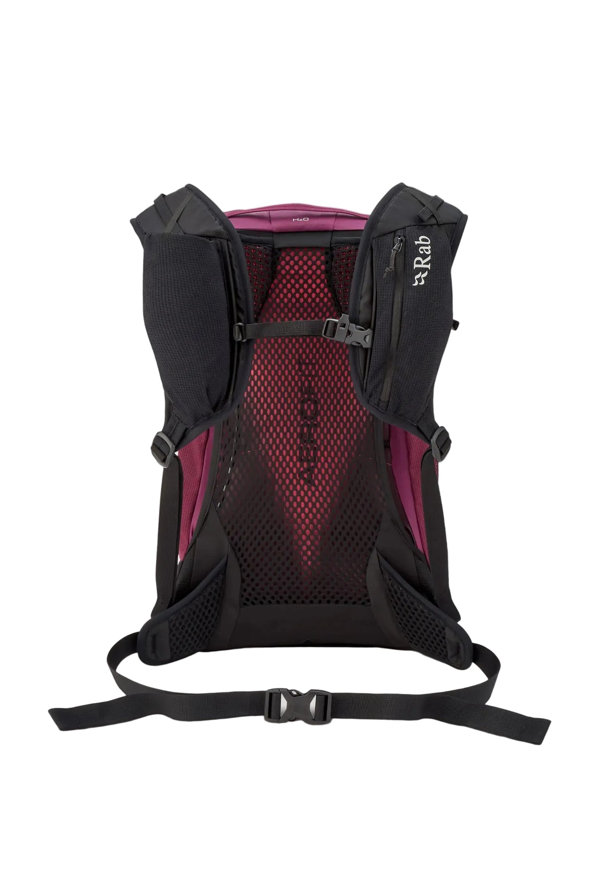 Rab Airox 18L Day Pack in Mulberry - On Model Back View with Poles