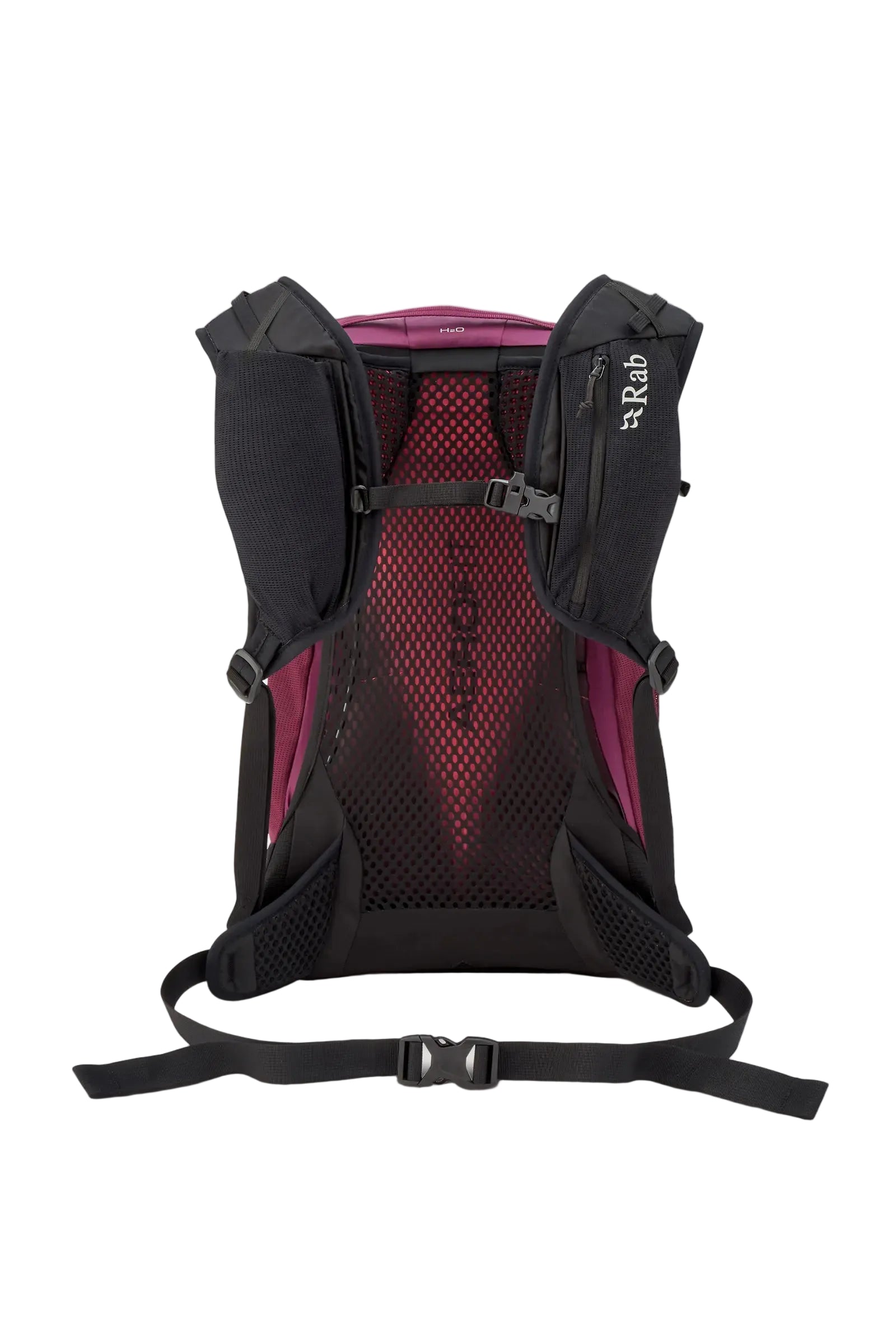 Rab Airox 18L Day Pack in Mulberry - On Model Back View with Poles