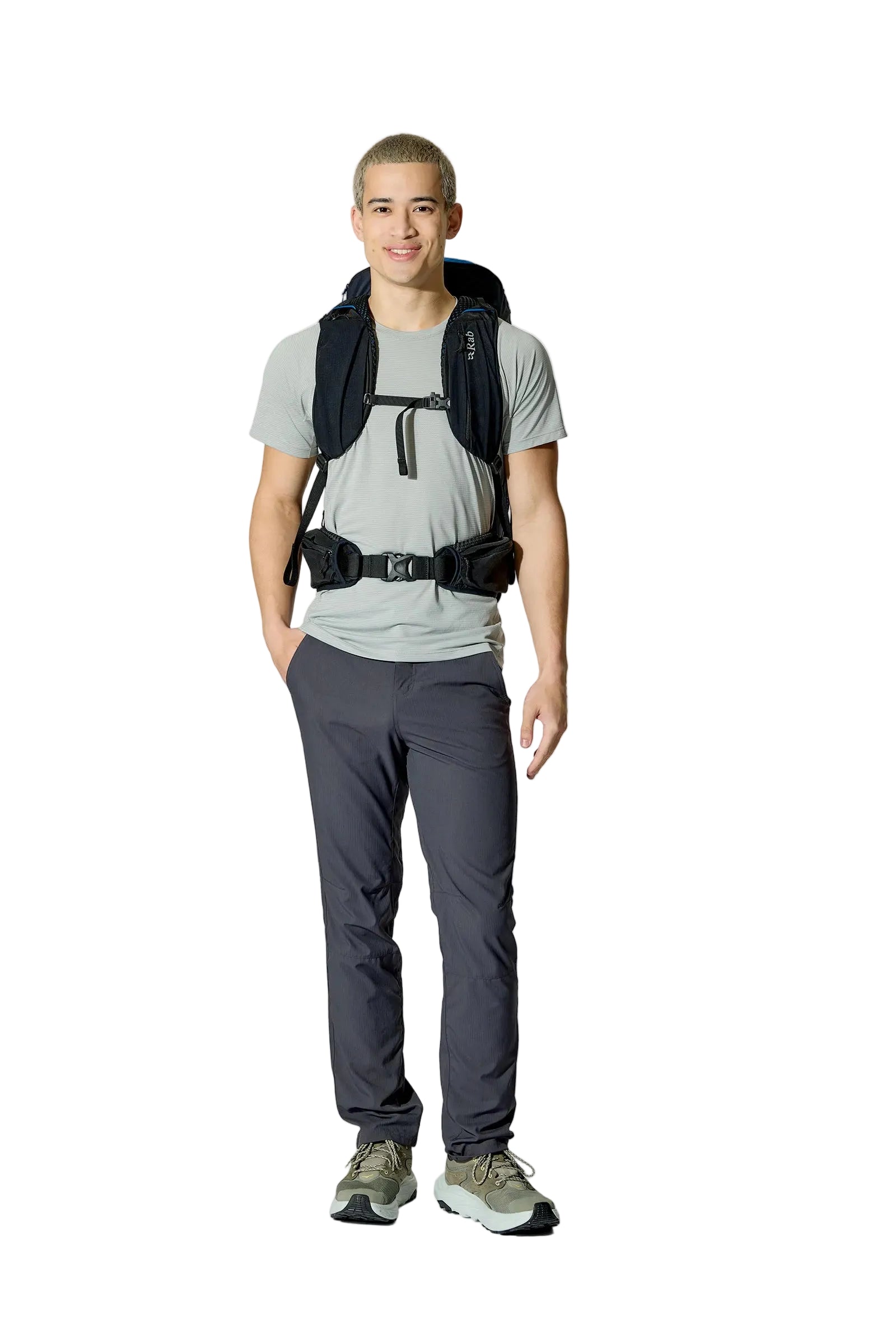 Rab Airox 30 Day Pack in Maya Blue/Black - Back View On Model 4