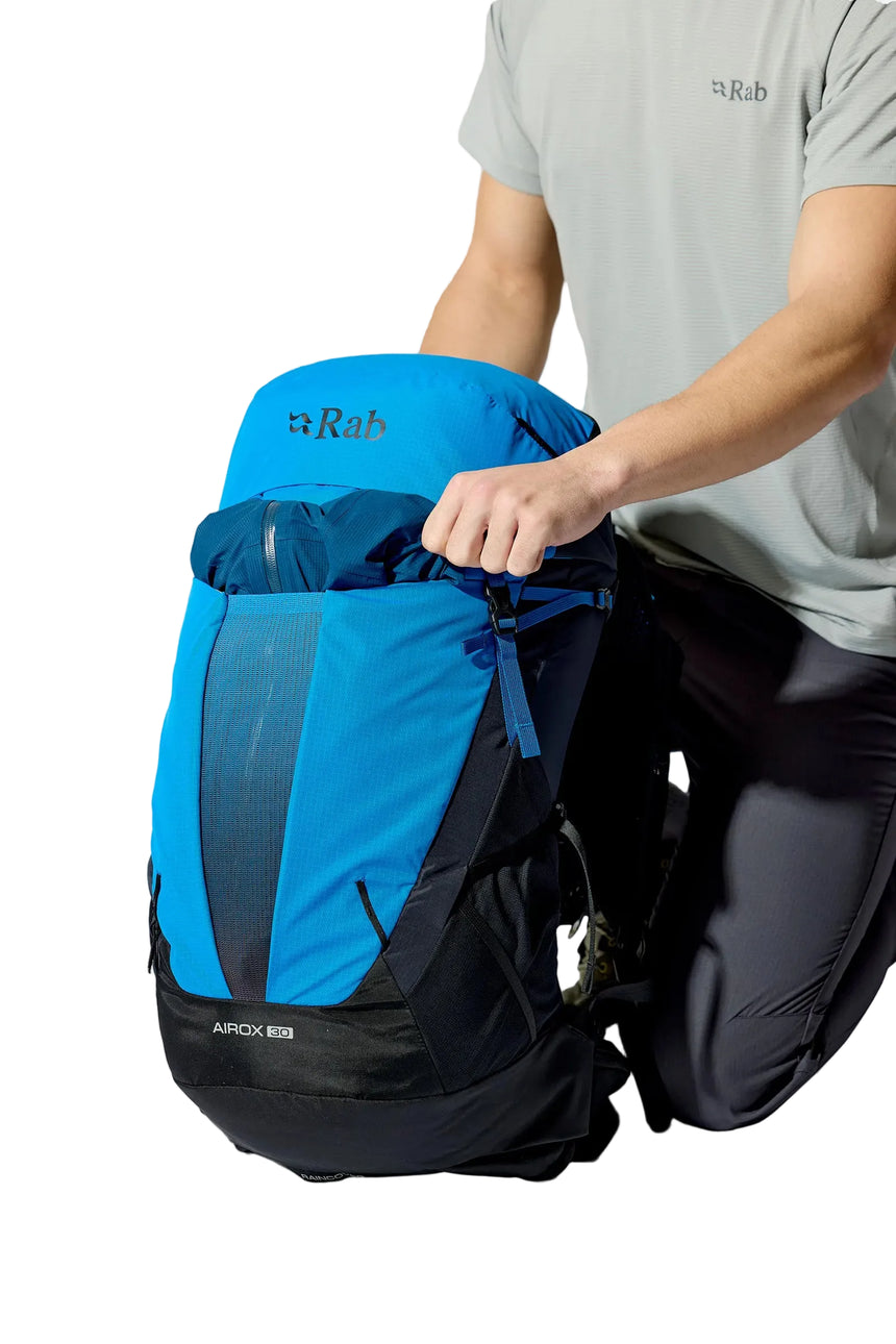 Rab Airox 30 Day Pack in Maya Blue/Black - Back System Detail