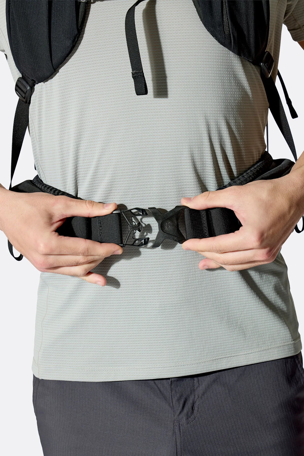 Rab Airox 30 Day Pack in Maya Blue/Black - Front View On Model 2