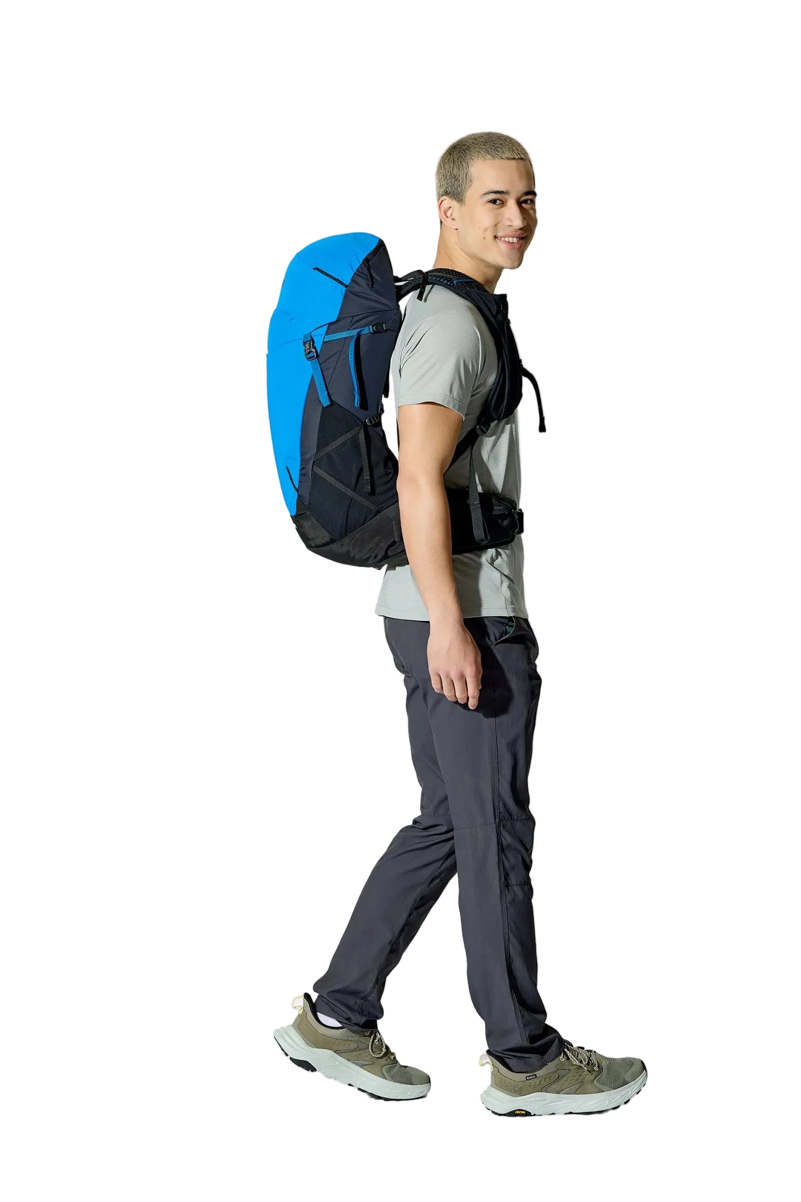 Rab Airox 30 Day Pack in Maya Blue/Black - Front View On Model 3