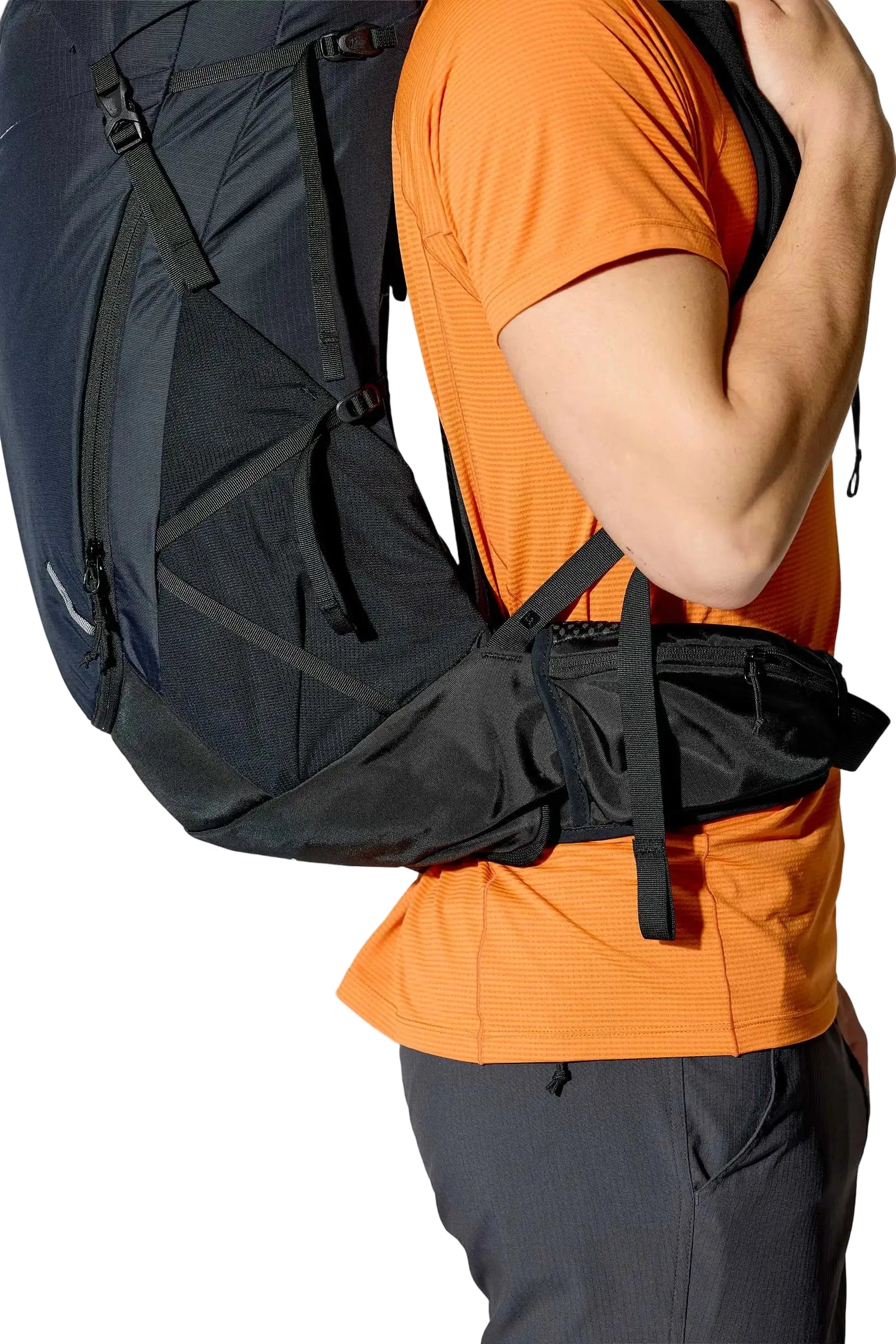 Rab Airox 36L Day Pack in Black - Side View On Model 4