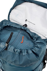 Rab Airox 36L Day Pack in Tempest Blue - Lid Compartment Open
