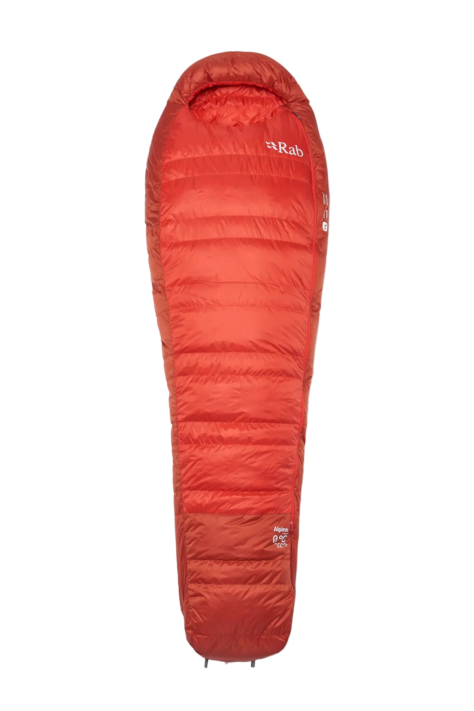 Rab Alpine Down Sleeping Bag (0°C/32F) in Dark Horizon/Tuscan Red - front
