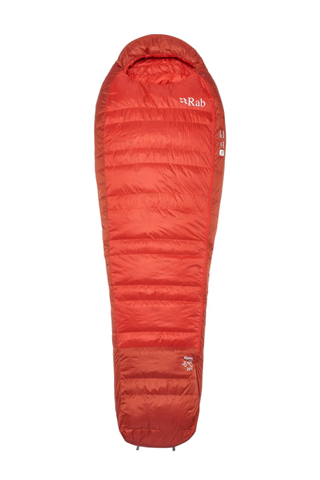 Rab Alpine Down Sleeping Bag (-6°C/21F) in Dark Horizon/Tuscan Red - front