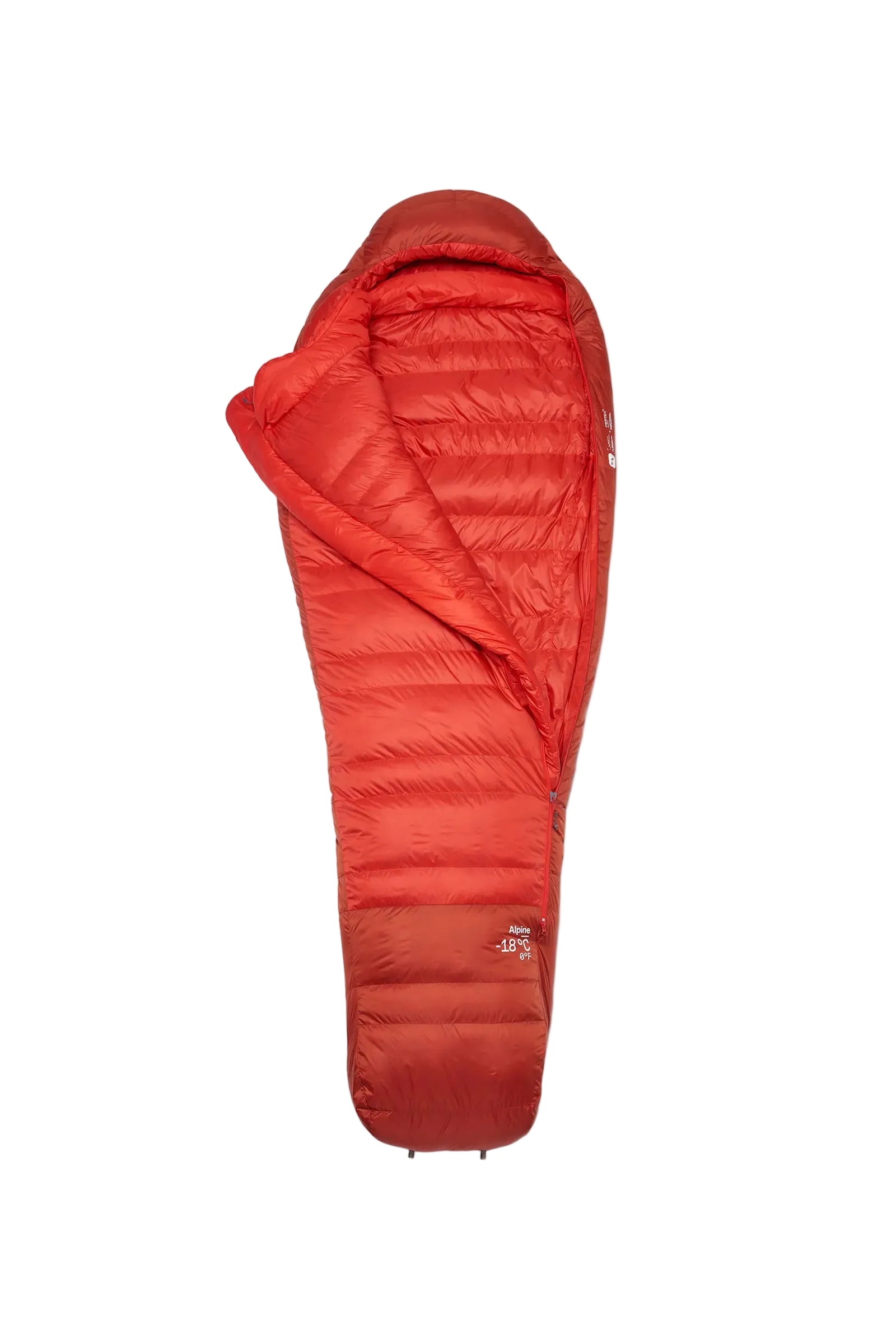 Rab Alpine Down Sleeping Bag (-18°C/0F) in Dark Horizon/Tuscan Red - Fabric Texture Detail