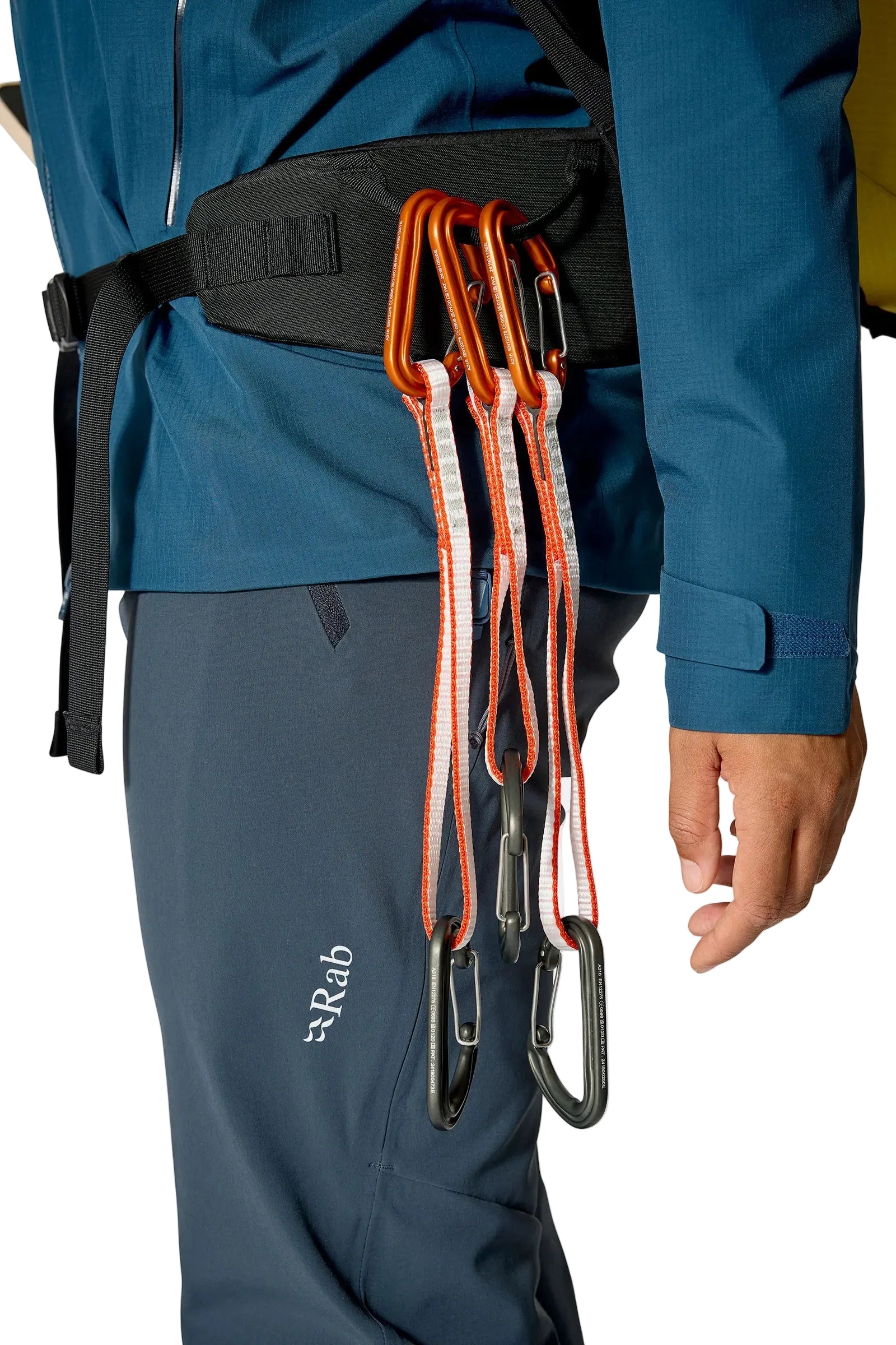 Rab Ascendor 35L Mountain Pack in Dark Pollen - Model with Rope Carry
