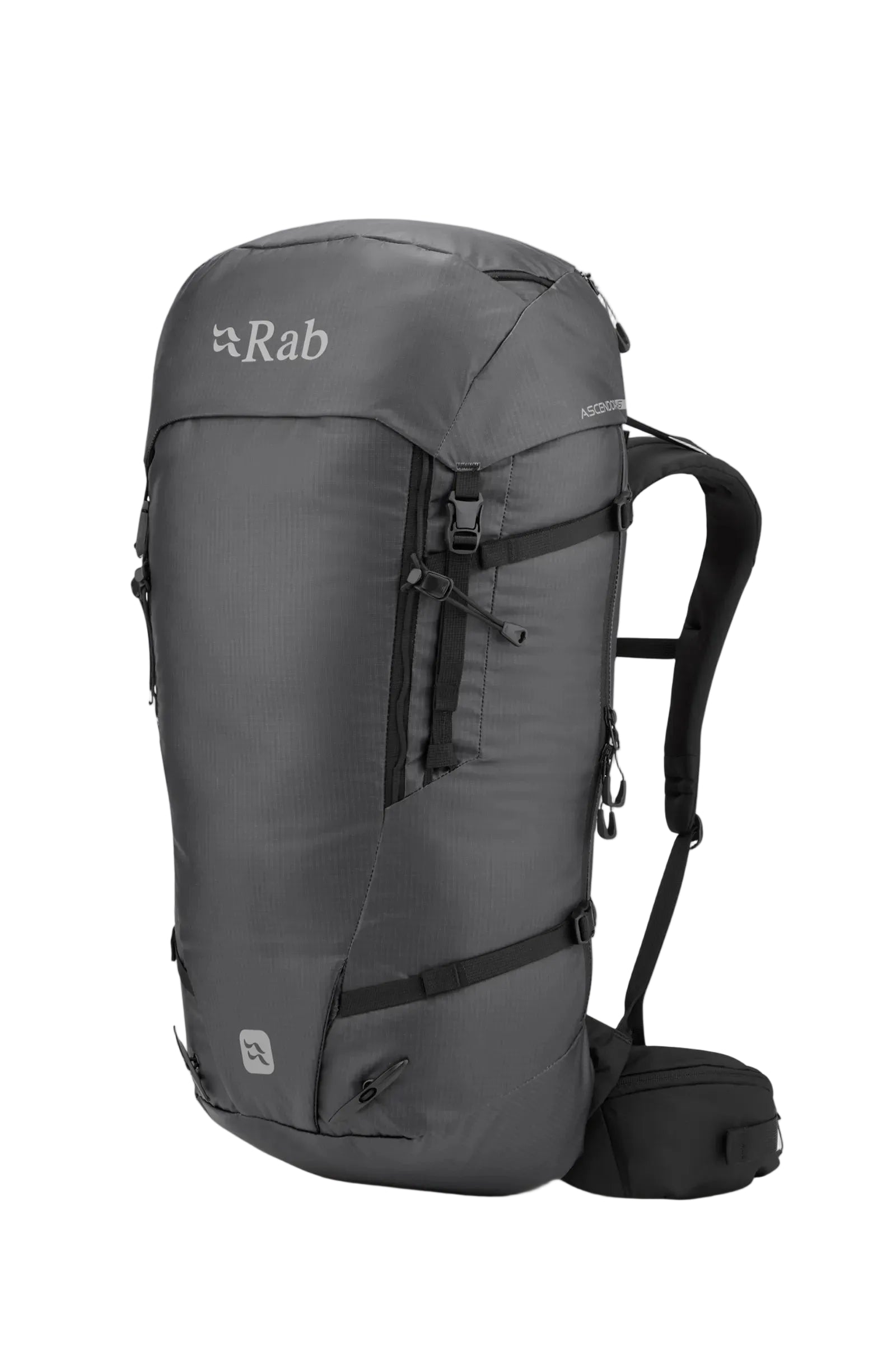 Rab Ascendor 45L Mountain Pack in Black - Front View