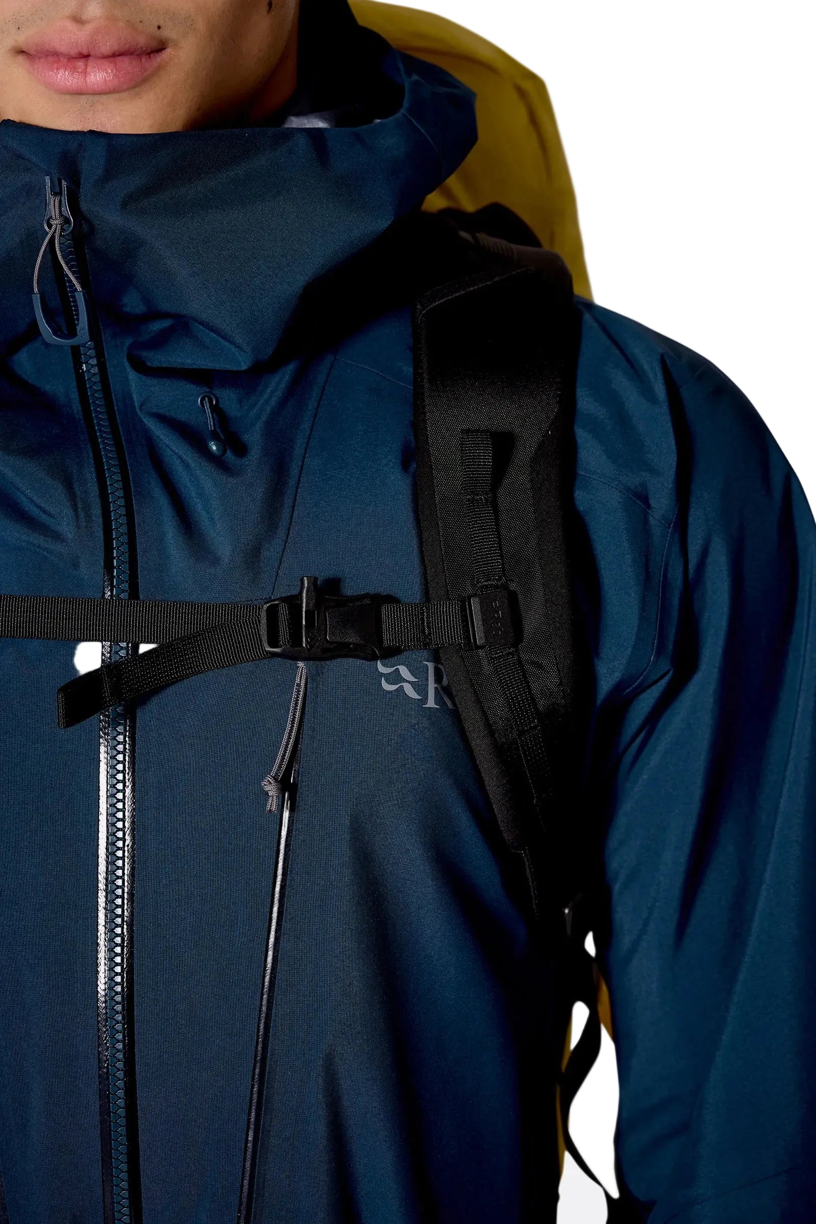 Rab Ascendor 45L Mountain Pack in Dark Pollen - Hipbelt Buckle Detail