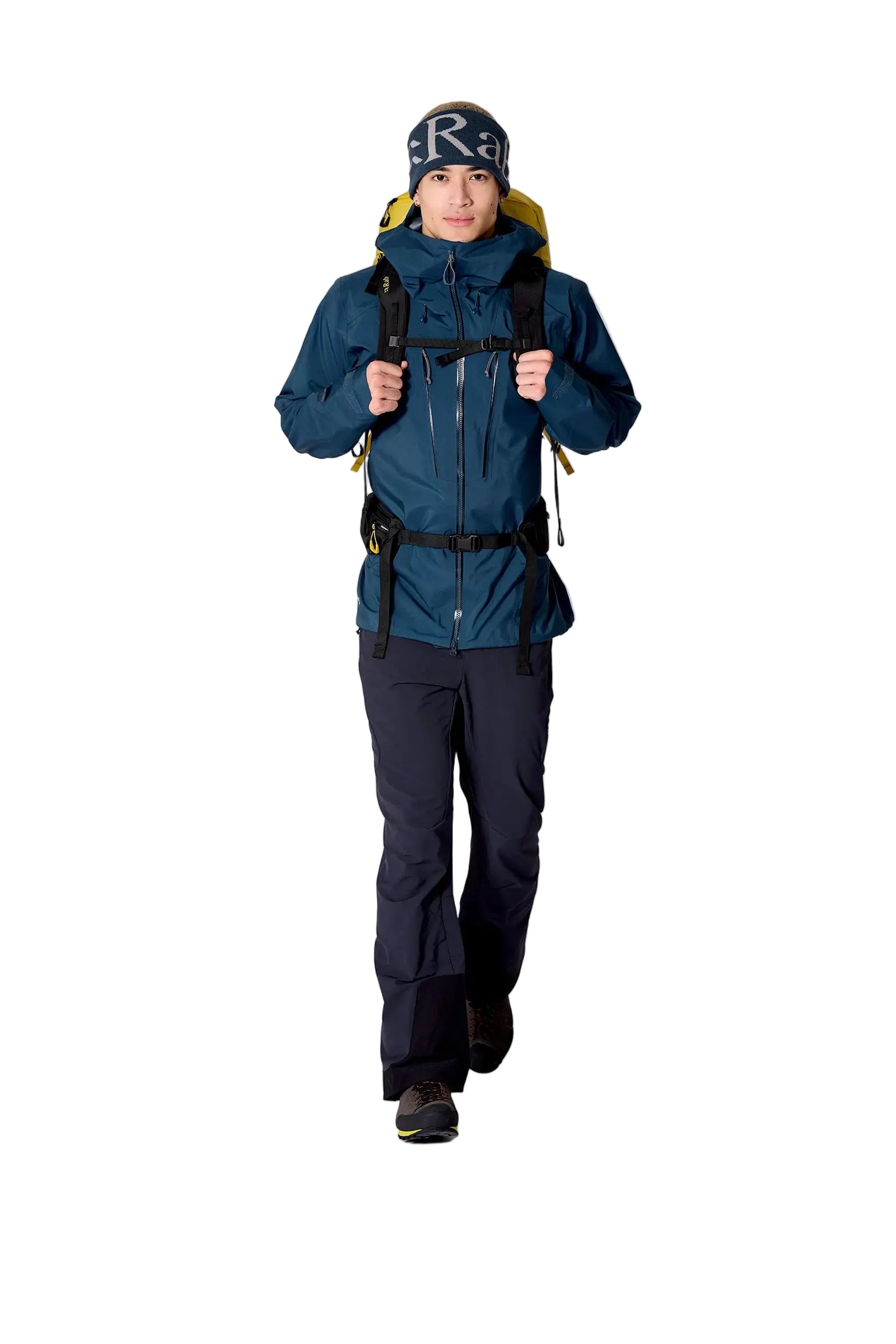 Rab Ascendor 45L Mountain Pack in Dark Pollen - Model Front View