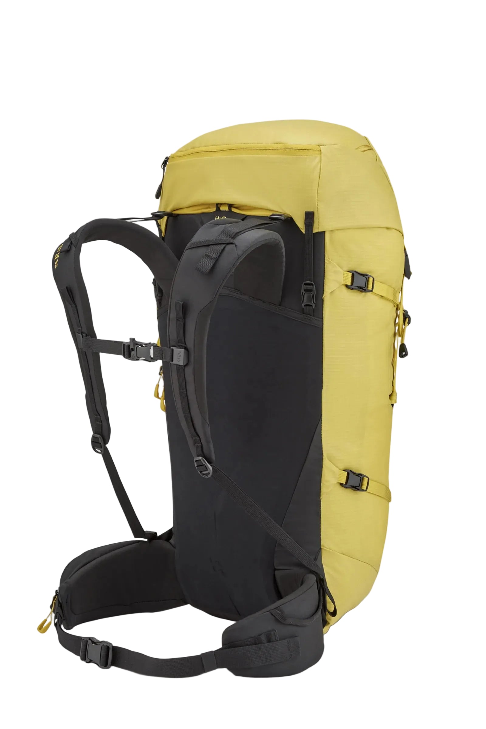 Rab Ascendor 45L Mountain Pack in Dark Pollen - Side View