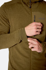 Rab Men's Ascendor Light Hoody in Oak - worn, detail 4