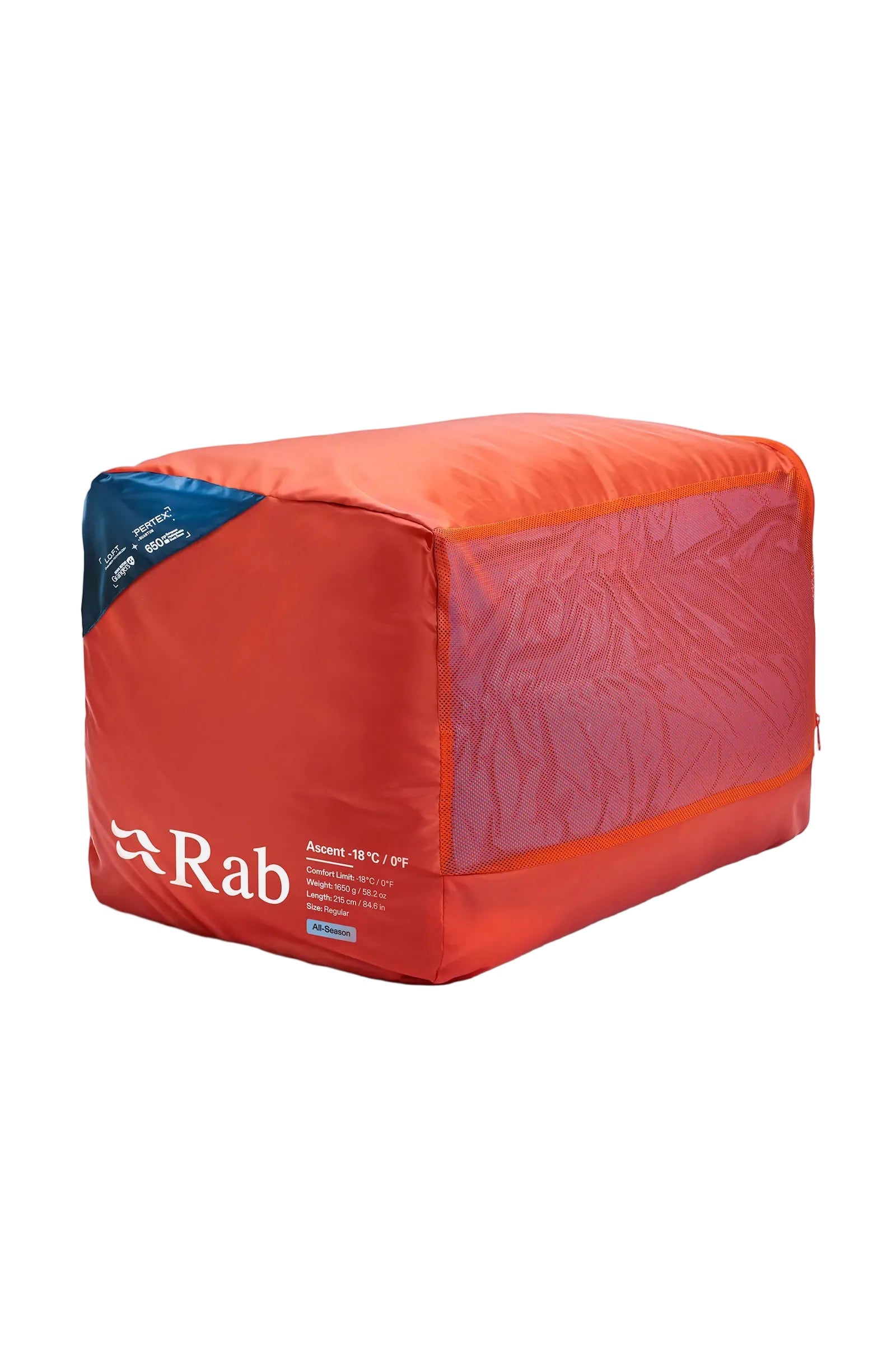 Rab Ascent Down Sleeping Bag (-18°C/0F) in Tempest Blue/Maya Blue - Stuff Sack