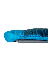 Rab Ascent Down Sleeping Bag (-6°C/21F) in Tempest Blue/Maya Blue - Packed Side