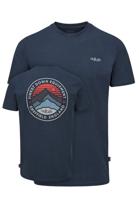 Rab Basecamp 3 Peaks Tee in Tempest Blue - Back Print