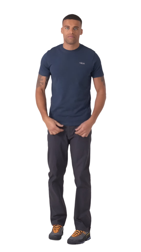 Rab Basecamp 3 Peaks Tee in Tempest Blue - Full Length