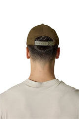 Rab Basecamp Badge Cap in Oak - back, worn