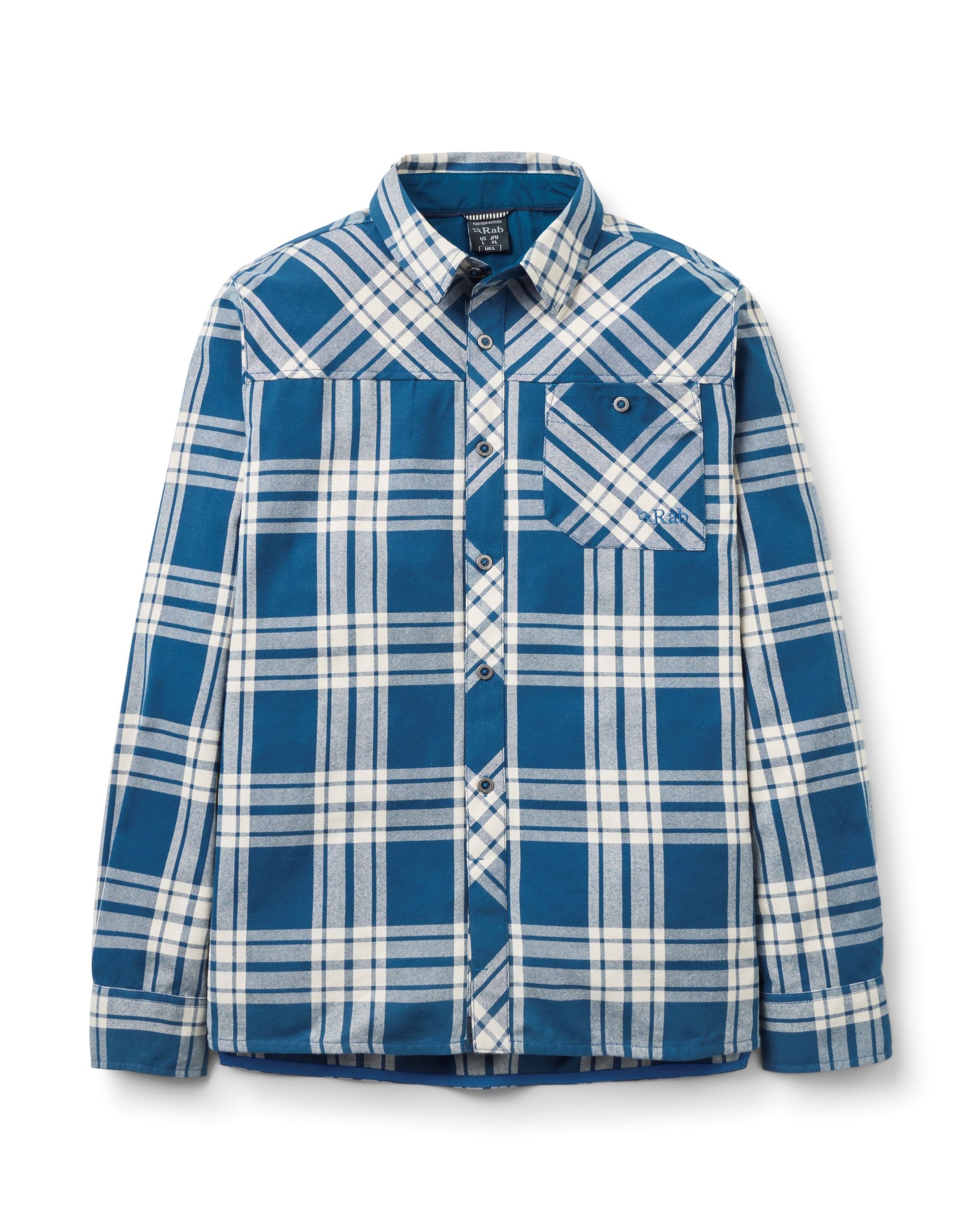 Rab Men's Boundary Brushed Cotton Shirt in Tempest Blue - front