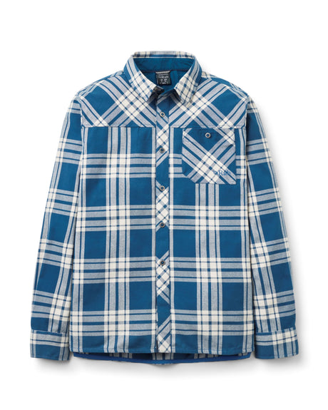 Rab Men's Boundary Brushed Cotton Shirt in Tempest Blue - front