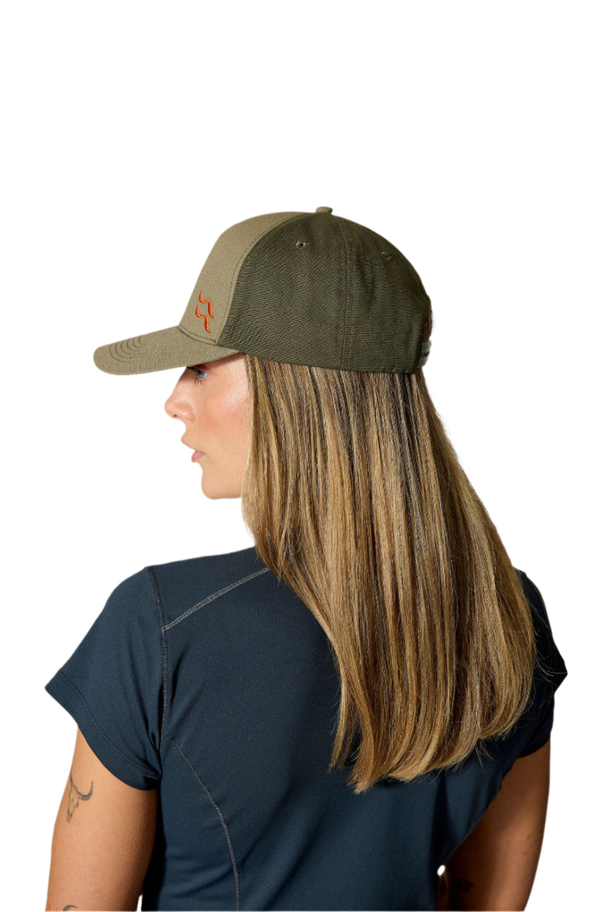 Rab Calet Embroidery Cap in Army/Light Khaki - Side