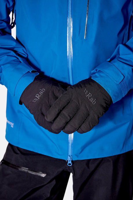 Rab Cresta GORE-TEX Gloves in Black - Worn Front