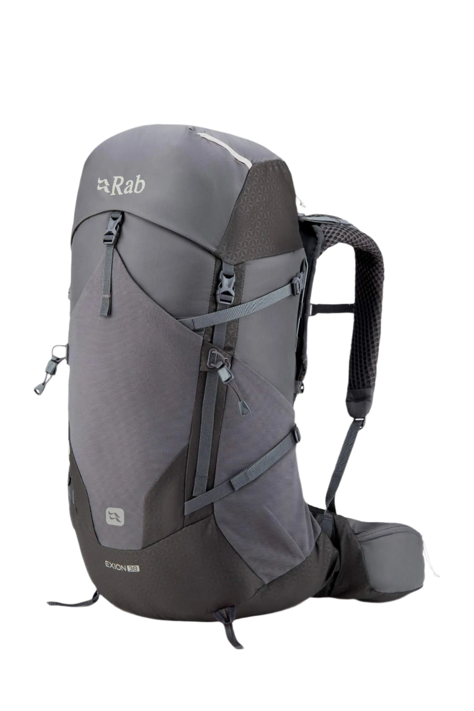 Rab Exion 38L Hiking Pack in Anthracite/Graphene - Front View