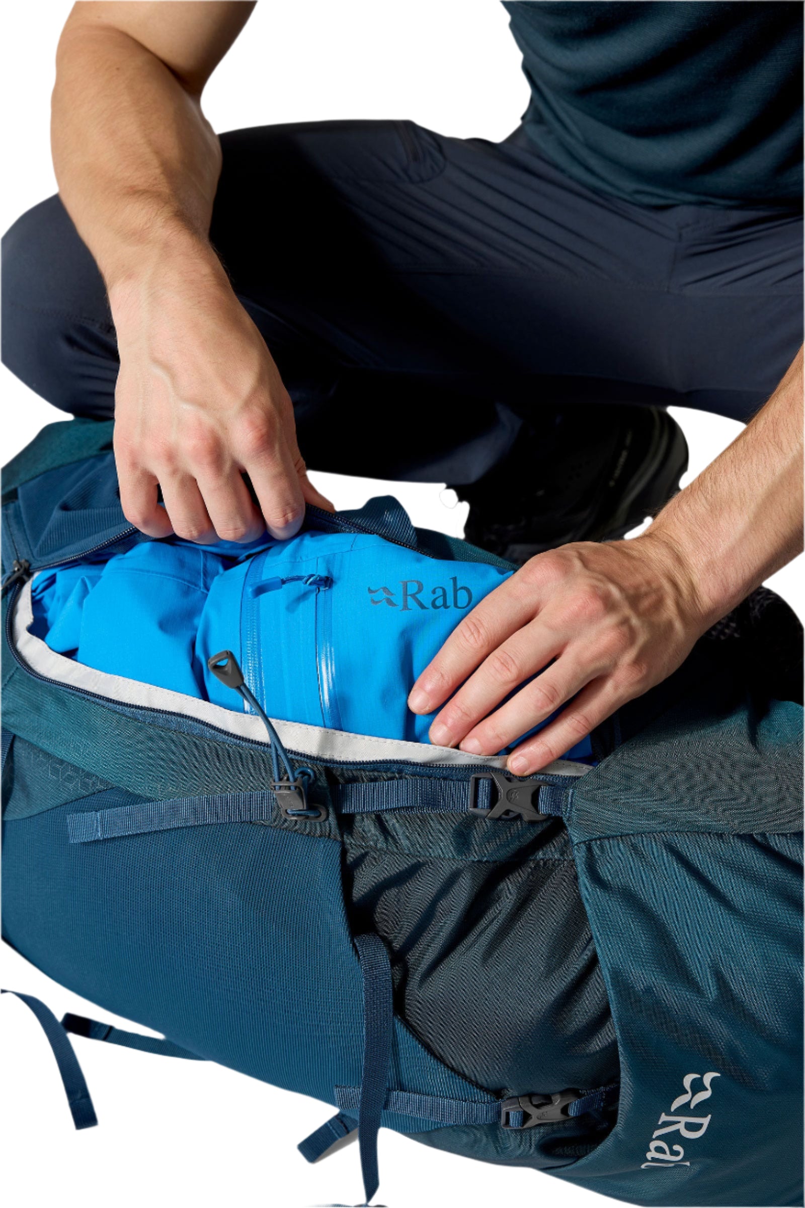 Rab Exion 38L Hiking Pack in Tempest Blue - Hydration Sleeve