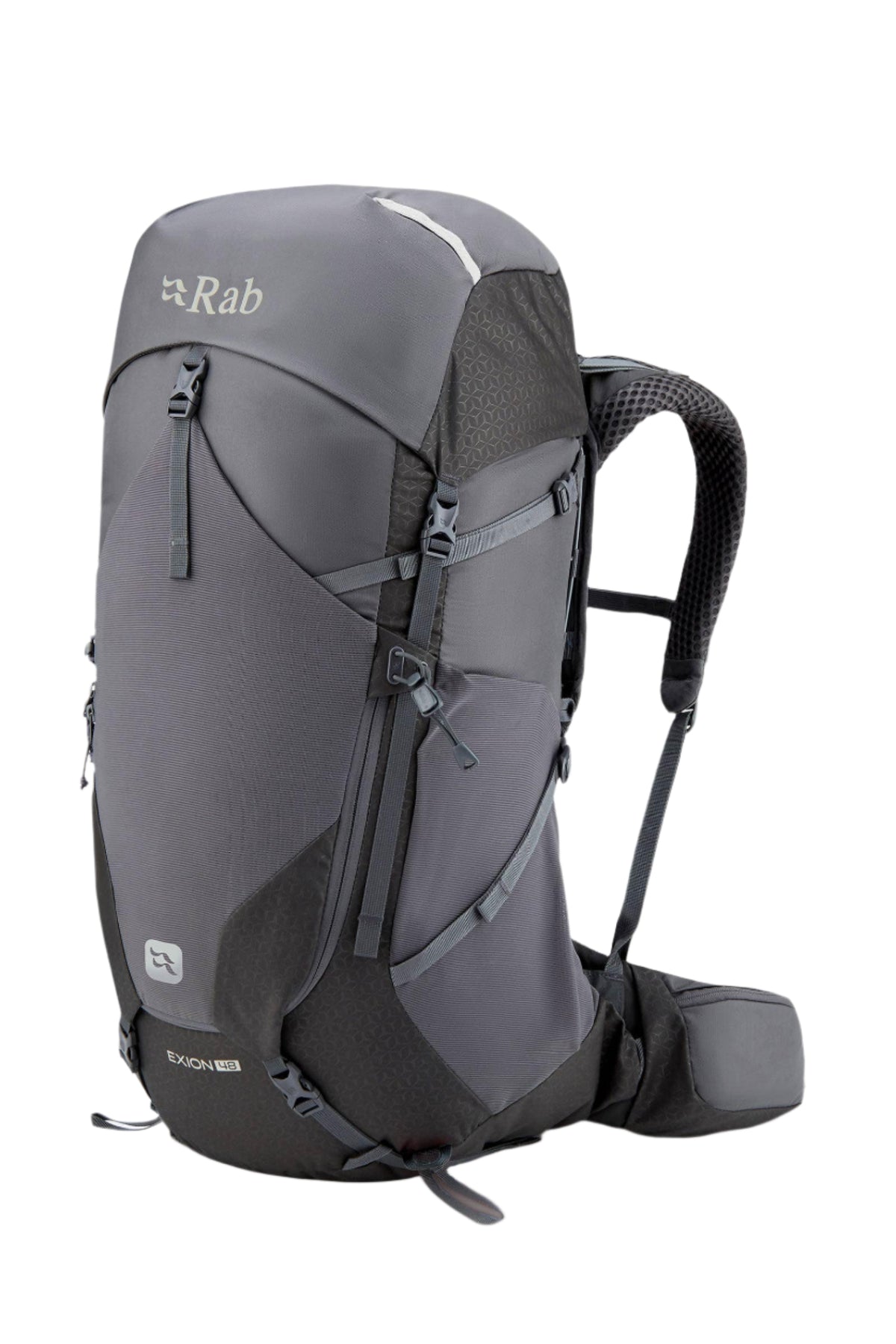 Rab Exion 48L Hiking Pack in Anthracite/Graphene - Front View