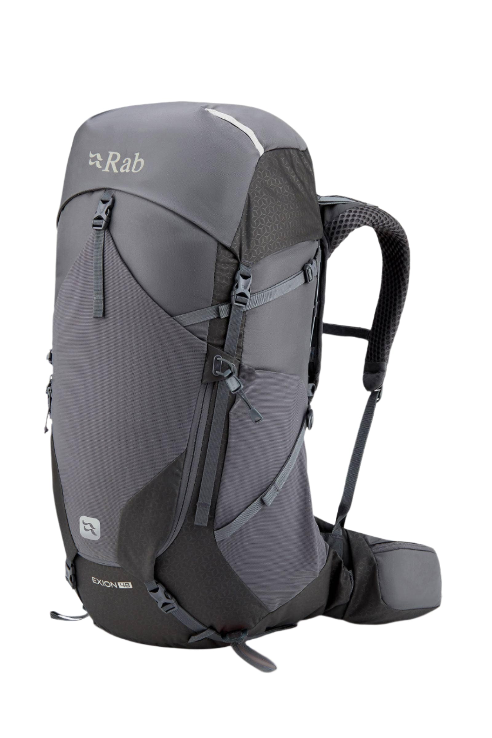 Rab Exion 48L Hiking Pack in Anthracite/Graphene - Front View