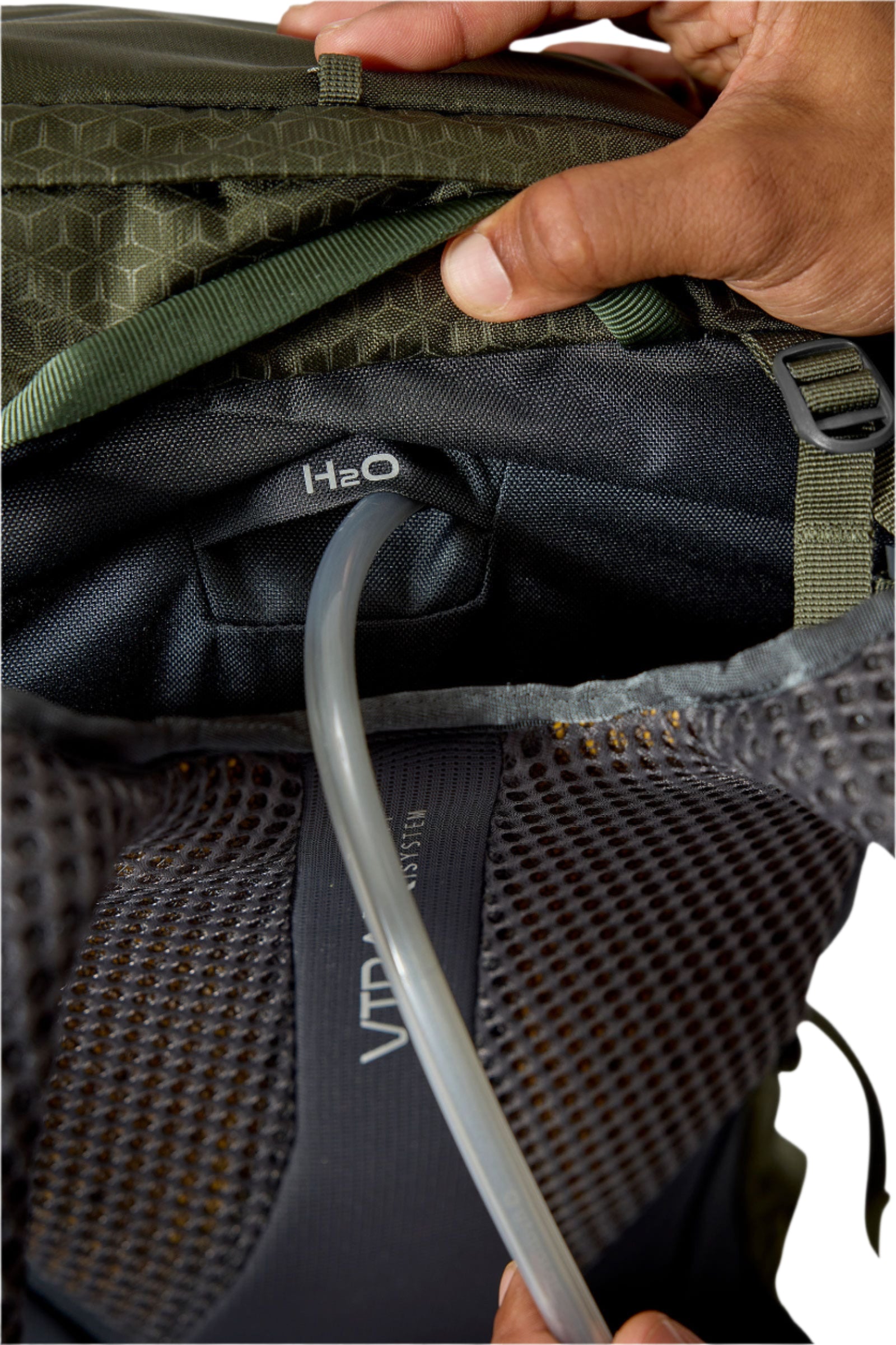 Rab Exion 48L Hiking Pack in Army - Hydration Sleeve