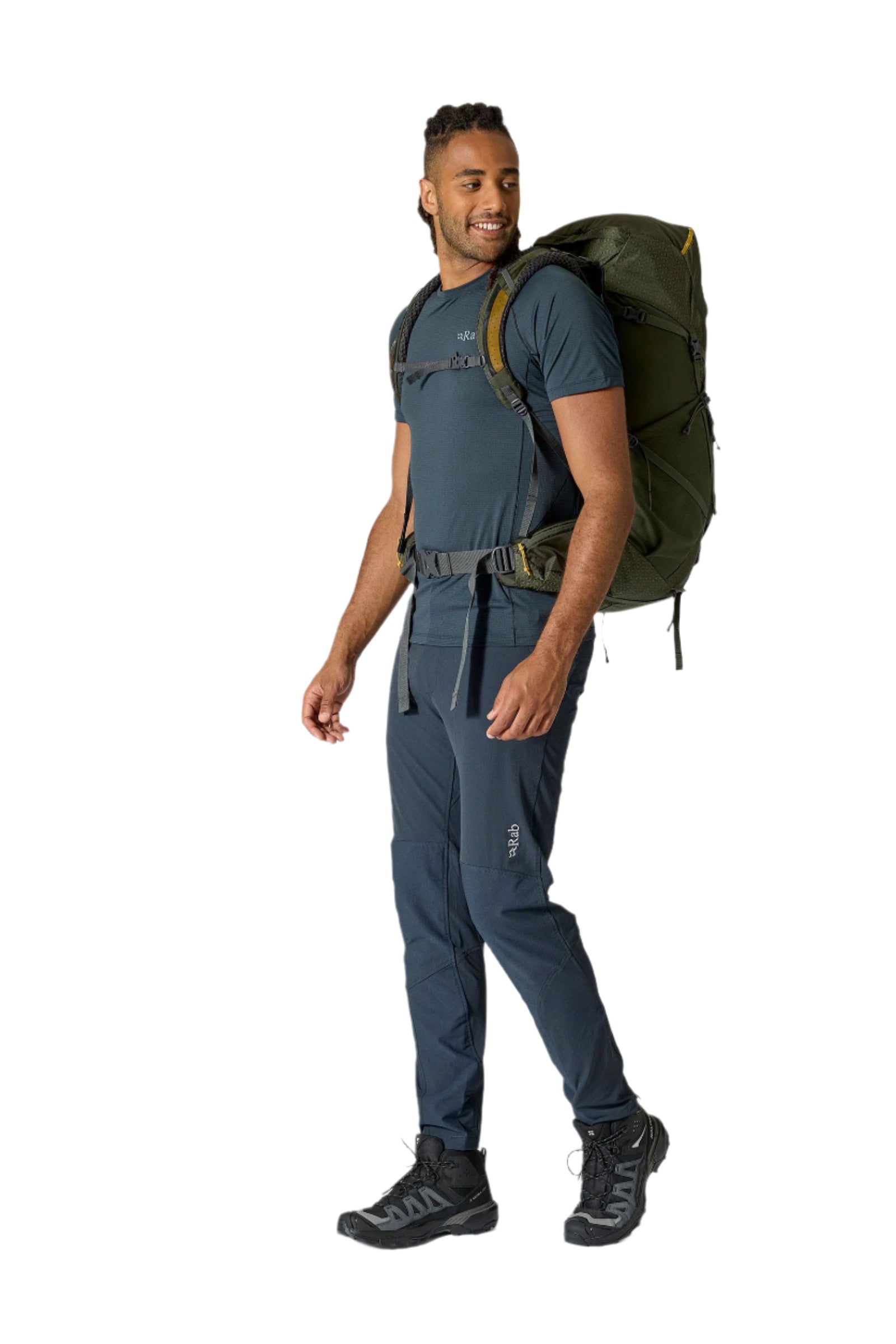 Rab Exion 48L Hiking Pack in Army - On Model Front View
