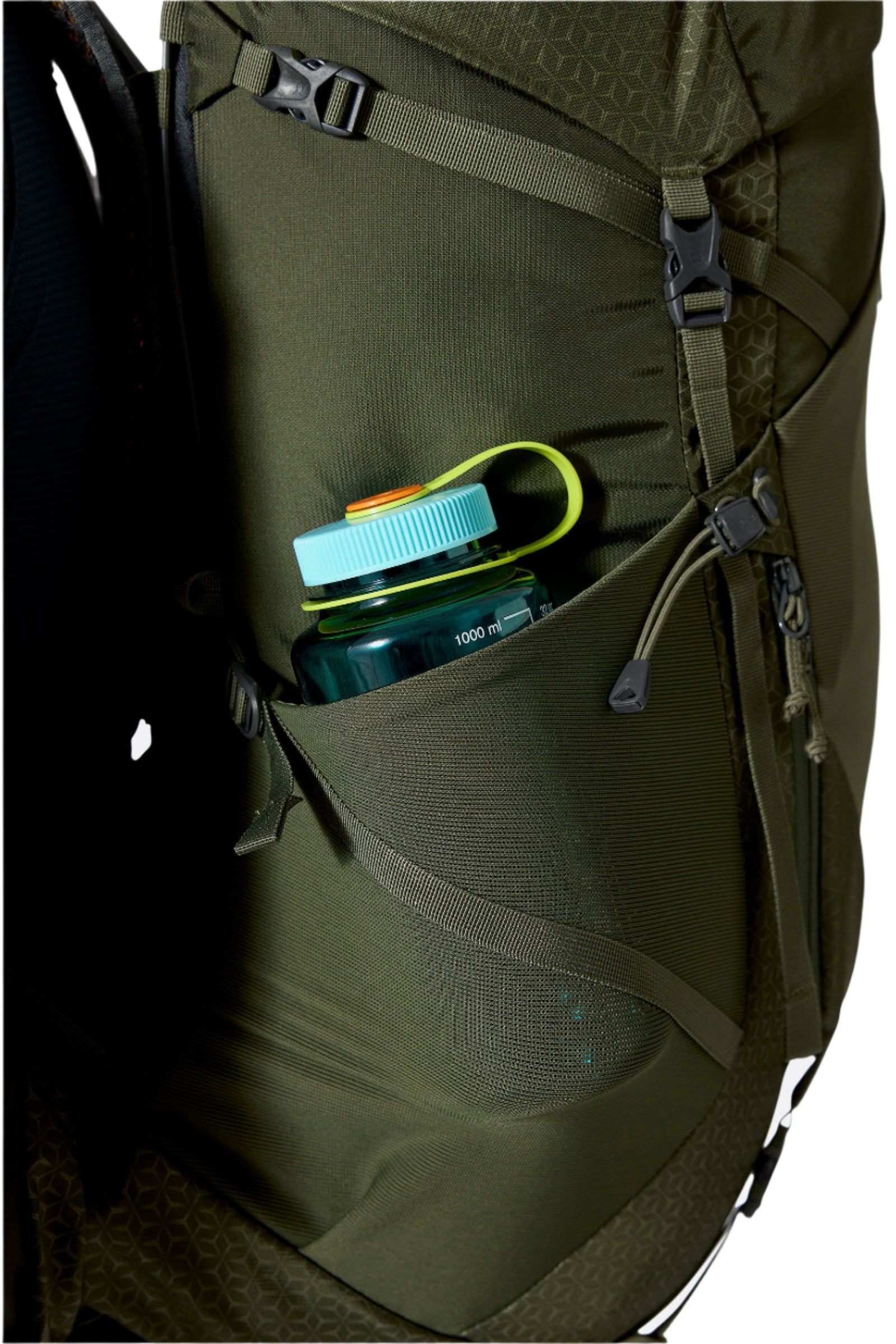 Rab Exion 48L Hiking Pack in Army - Side Stash Pocket