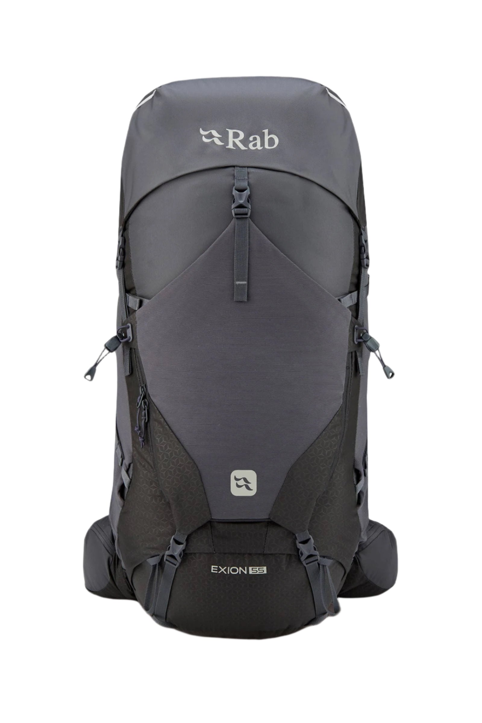 Rab Exion 55L Hiking Pack in Anthracite/Graphene - Side View