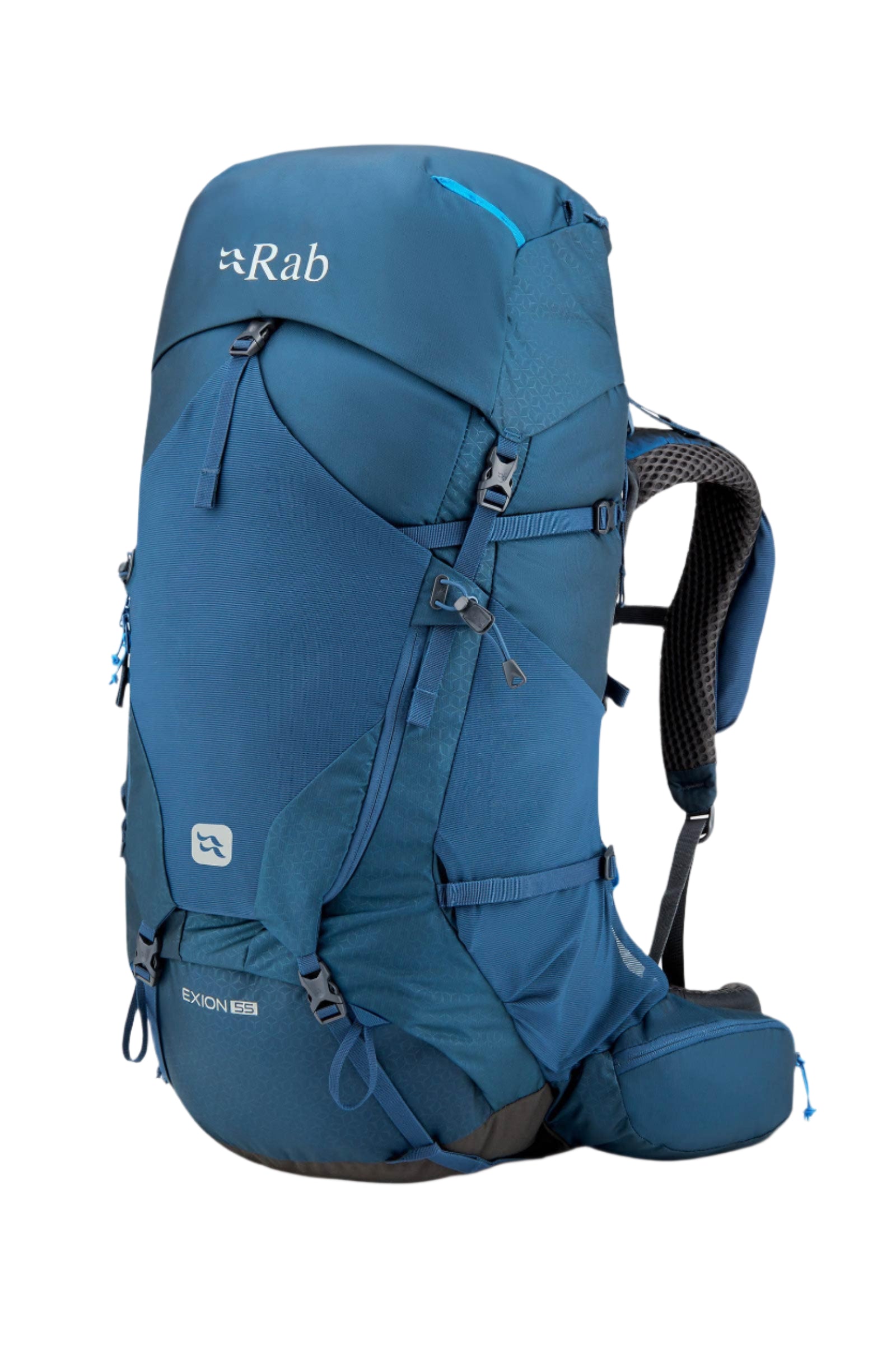 Rab Exion 55L Hiking Pack in Tempest Blue - Front View