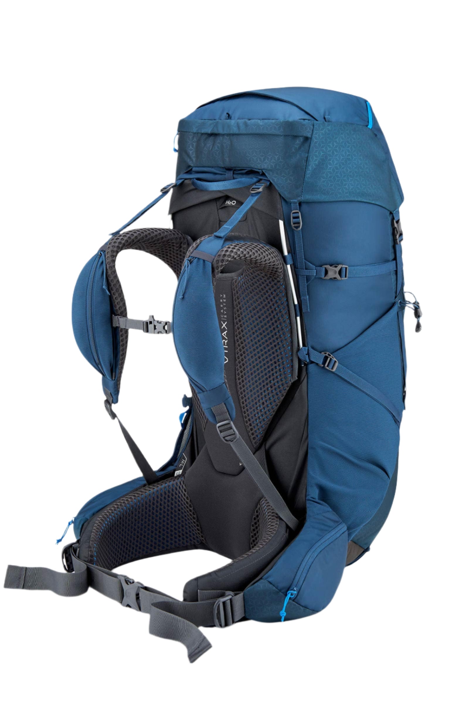 Rab Exion 65L Hiking Pack in Tempest Blue - Back System