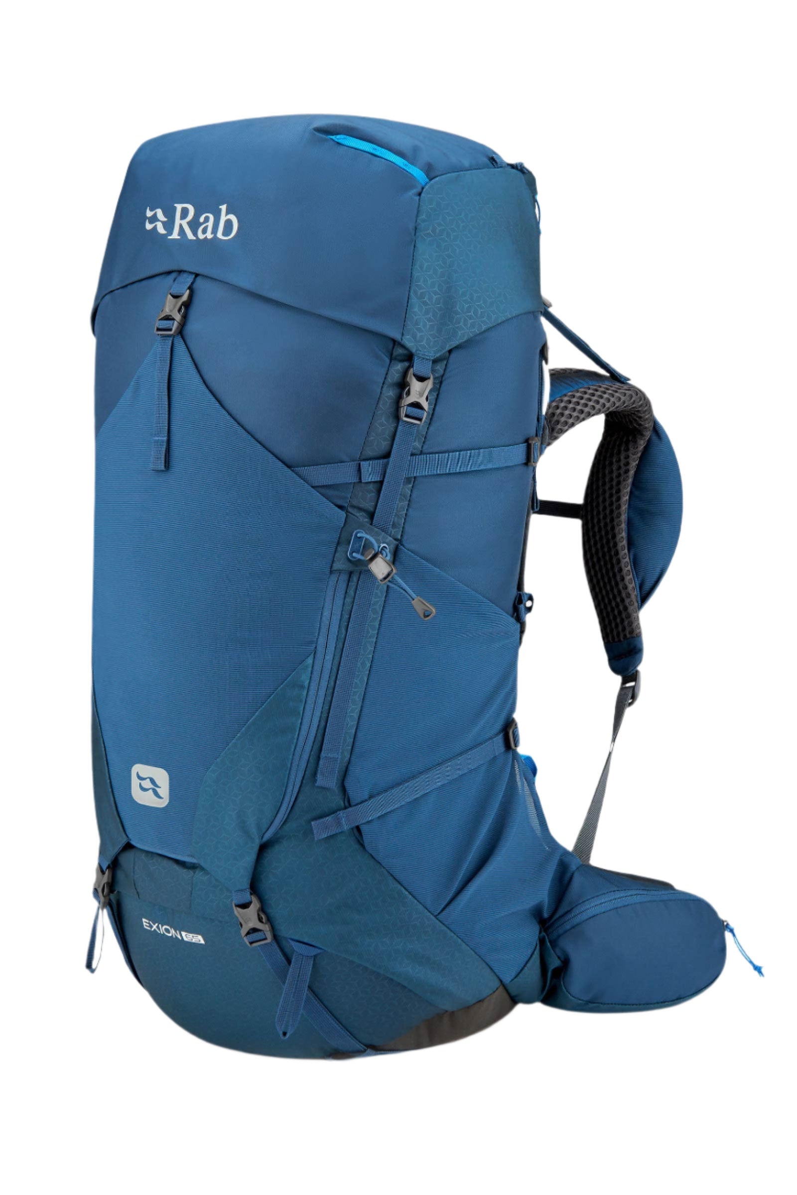 Rab Exion 65L Hiking Pack in Tempest Blue - Front View