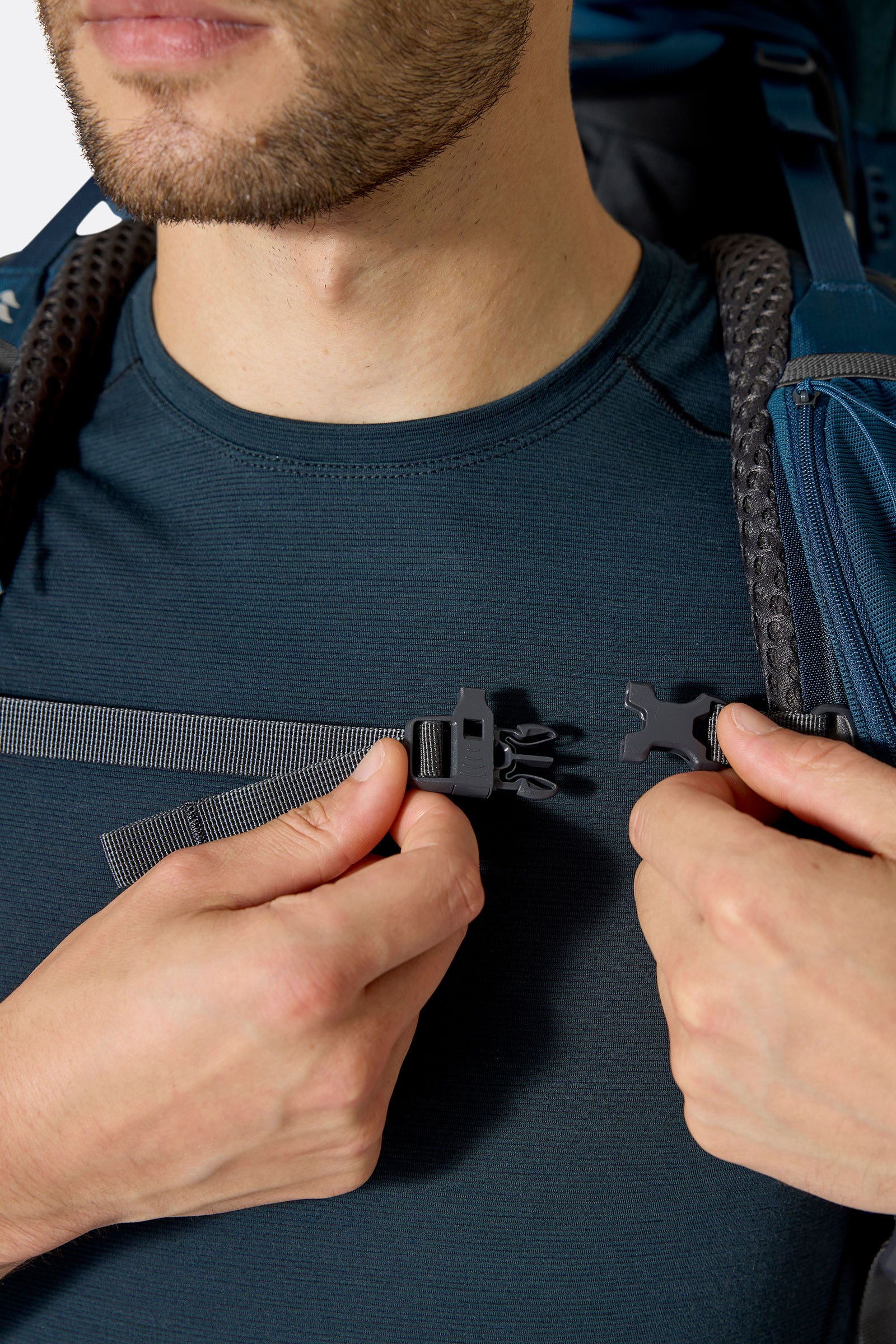 Rab Exion 65L Hiking Pack in Tempest Blue - Harness Pocket