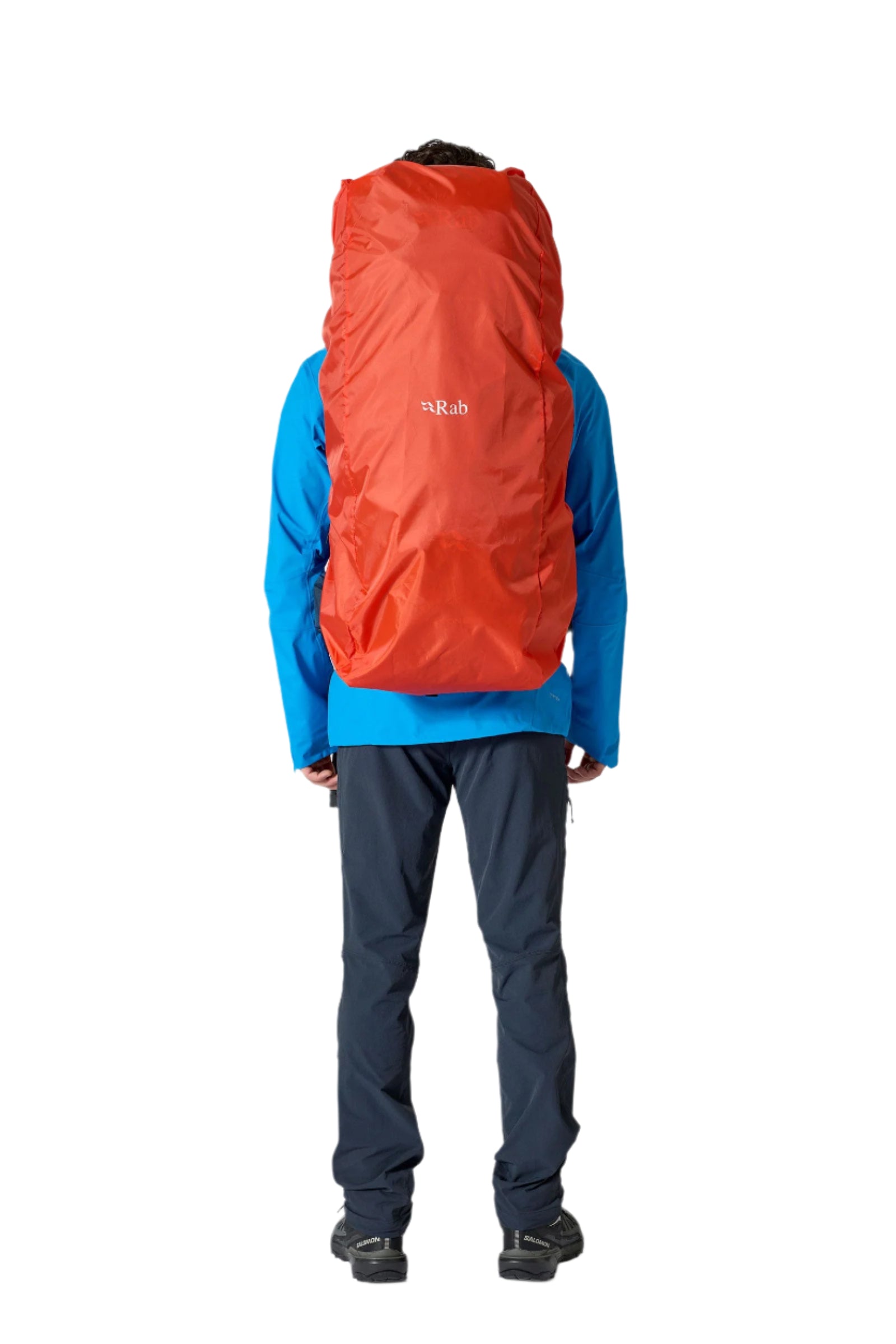 Rab Exion 65L Hiking Pack in Tempest Blue - On Model Full Length Front