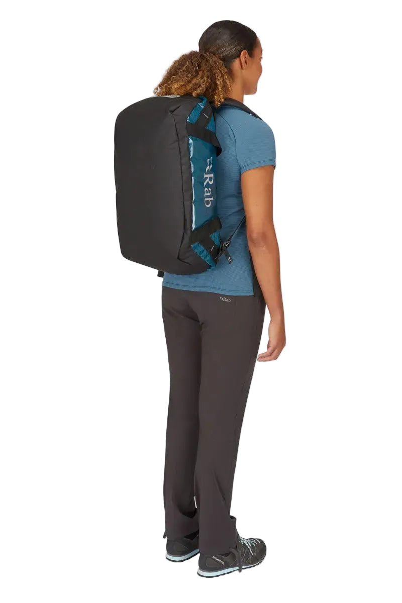 Rab Expedition II 30L Kitbag in Blue - Model Wearing as Backpack Rear View