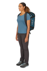 Rab Expedition II 30L Kitbag in Blue - Model Wearing as Backpack Three Quarter View
