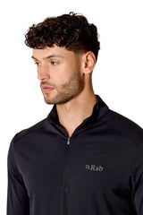 Rab Men's Force LS Zip in Black - worn
