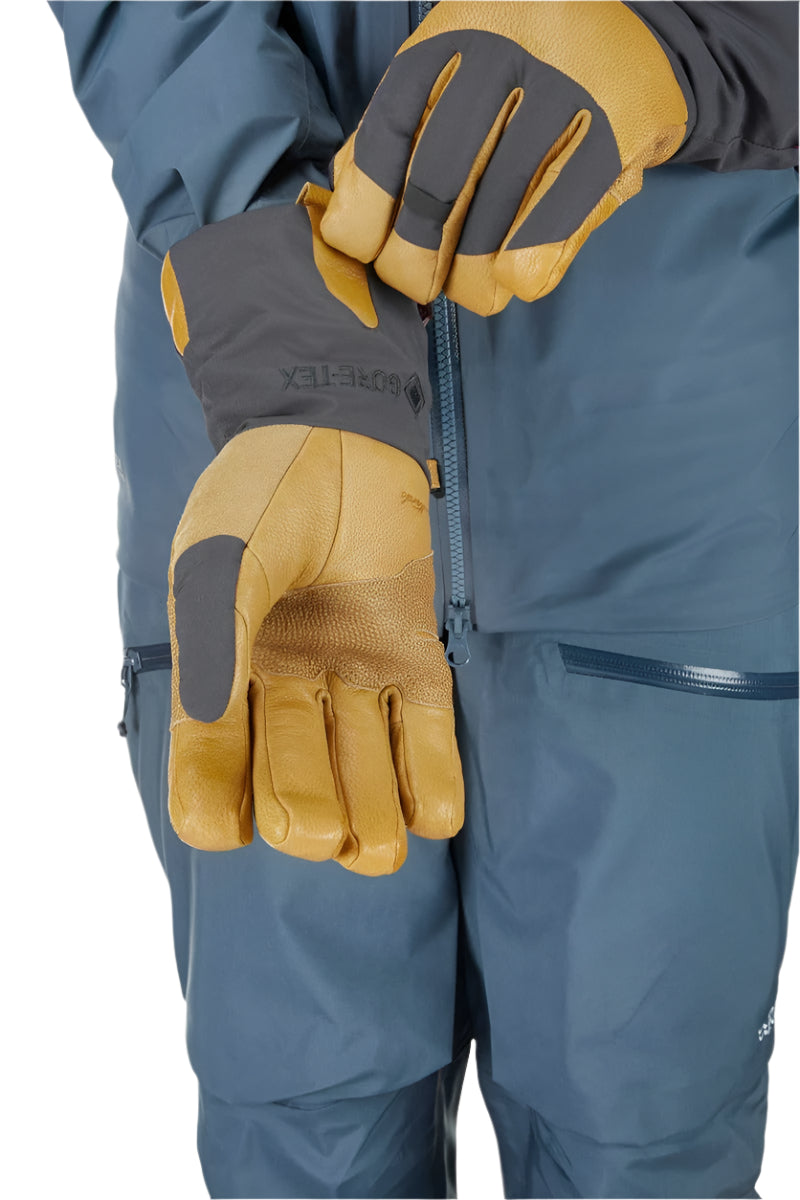 Rab Guide 2 GORE-TEX Gloves in Black - worn, grip